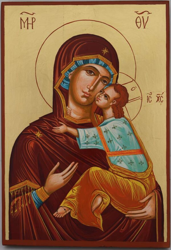 virgin mary eleusa large icon hand painted orthodox