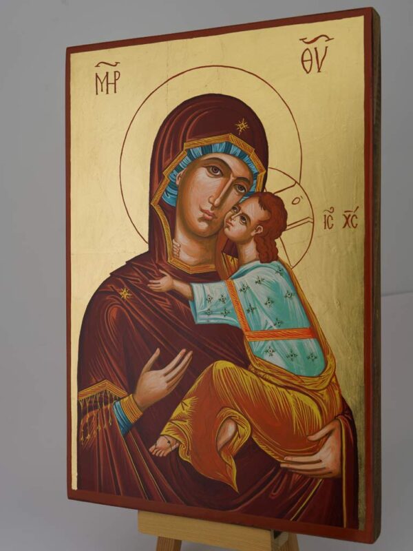 virgin mary eleusa large icon hand painted orthodox