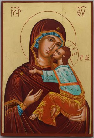 virgin mary eleusa large icon hand painted orthodox