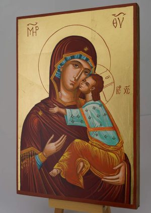 virgin mary eleusa large icon hand painted orthodox
