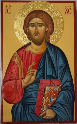 Theotokos Hodegetria Hand-Painted Byzantine Icon Halo Gold Relief