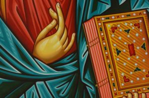 Jesus Christ Pantocrator Closed Book Hand Painted Greek Icon