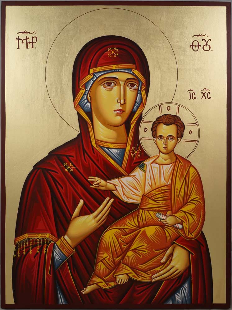 Virgin Mary Theotokos Portaitissa Hand-Painted Orthodox Icon