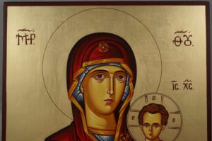 Virgin Mary Theotokos Portaitissa Hand-Painted Orthodox Icon