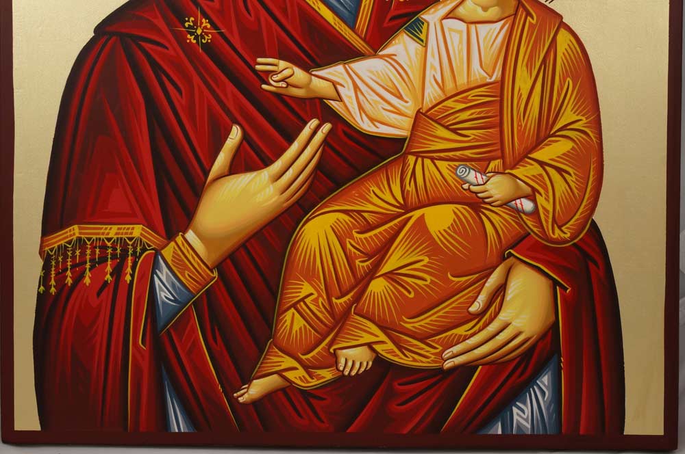 Virgin Mary Theotokos Portaitissa Hand-Painted Orthodox Icon