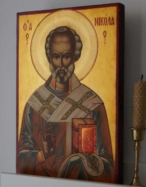 Saint Nicholas Hand-Painted Byzantine Icon