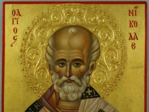St Nicholas (halo relief) Hand-Painted Byzantine Icon
