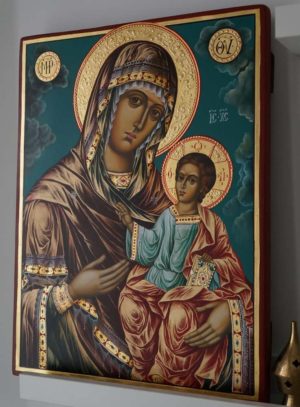 Hand-Painted Orthodox Icon of Virgin Mary the Guide