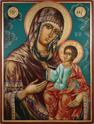 Hand-Painted Orthodox Icon of Virgin Mary the Guide