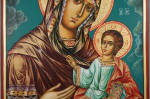 Hand-Painted Orthodox Icon of Virgin Mary the Guide