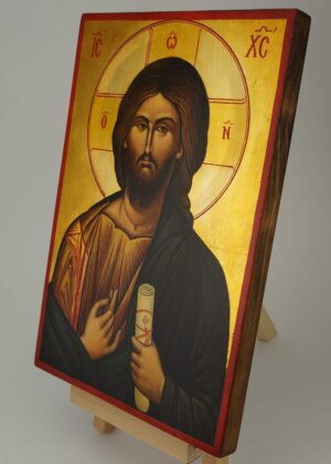 christ blessing icon vatopedi monastery hand painted orthodox