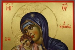 Panagia Axion Estin Hand-Painted Greek Orthodox Icon