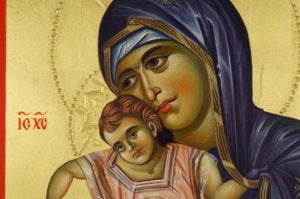 Panagia Axion Estin (halo relief) Hand-Painted Byzantine Icon