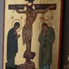 The Crucifixion Hand Painted Byzantine Orthodox Icon on Wood