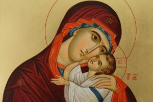 the virgin eleusa icon hand painted orthodox