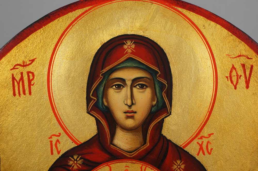 Theotokos of the Sign Hand-Painted Byzantine Icon