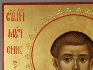 St Yevgeny (Eugene) Rodionov Hand-Painted Russian Icon Detail