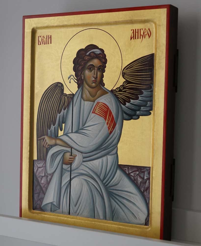 The White Angel of Serbia Hand-Painted Byzantine Icon