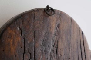 Aged Look Hand-Painted Byzantine Icon with Antique Metal Hanger