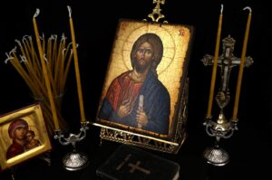 Double Brass Byzantine Candle Holder Candlestick