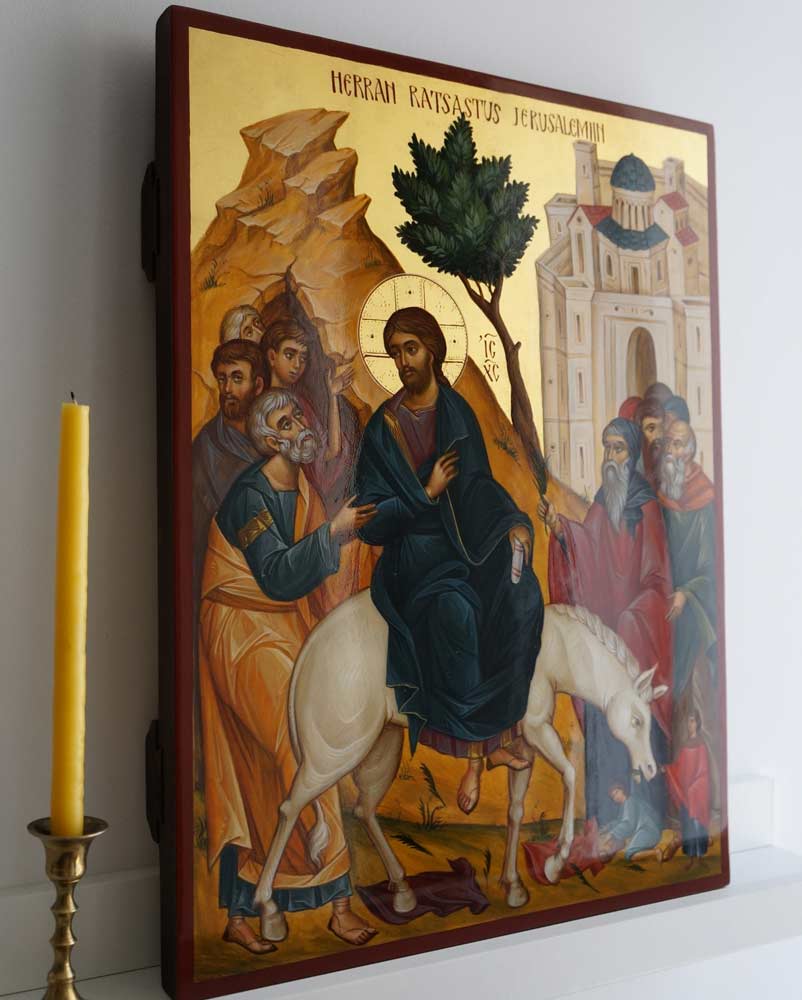 Entry Into Jerusalem (Palm Sunday) Hand-Painted Byzantine Icon
