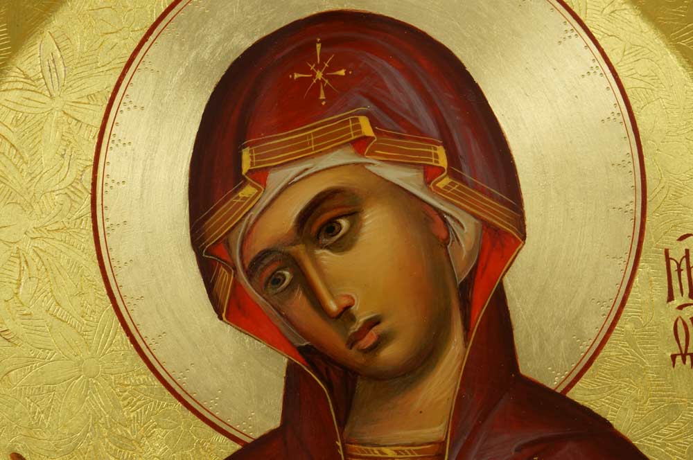 Theotokos Supplicating Hand-Painted Byzantine Icon