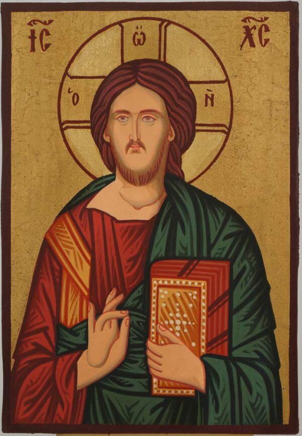 Christ Pantocrator Icon small Hand Painted Byzantine Orthodox