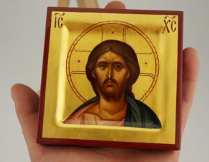 Christ Pantocrator Miniature Icon Hand Painted Orthodox