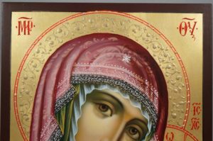 Kazanskaya Mother of God (halo relief) Hand-Painted Orthodox Icon