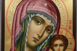 Kazanskaya Mother of God (halo relief) Hand-Painted Orthodox Icon