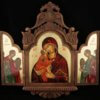 Our Lady of the Don Archangel Raphael and Gabriel Eleusa Hand Painted Orthodox Icon Triptych