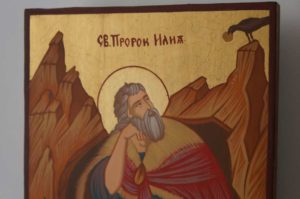 Prophet Elijah small Hand Painted Orthodox Icon on Wood