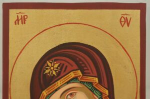 Theotokos Eleusa small Hand Painted Icon Byzantine Orthodox