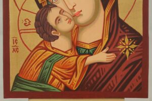 Theotokos Eleusa small Hand Painted Icon Byzantine Orthodox