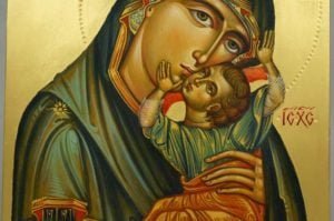 Theotokos Tenderness (Eleusa) Hand-Painted Byzantine Icon