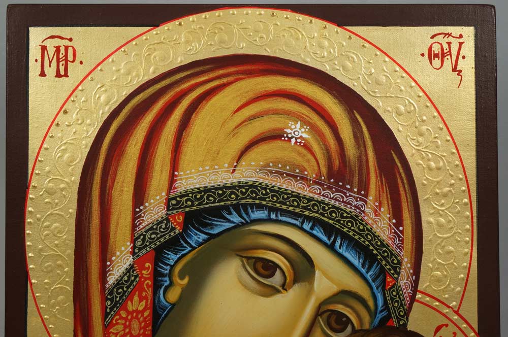 The Virgin Eleousa Hand-Painted Orthodox Icon