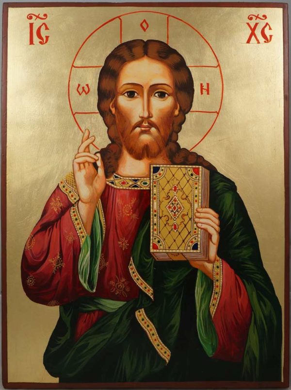 Jesus Christ Pantocrator - Closed Book Hand-Painted Orthodox Icon