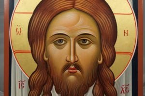 The Holy Face Ubrus Mandylion Hand-Painted Russian Orthodox Icon