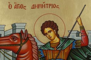 St Demetrios the Myrrh-Streamer Hand-Painted Greek Orthodox Icon