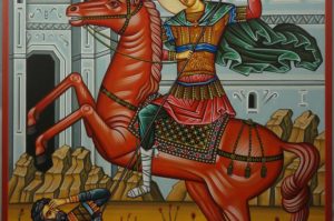St Demetrios the Myrrh-Streamer Hand-Painted Greek Orthodox Icon