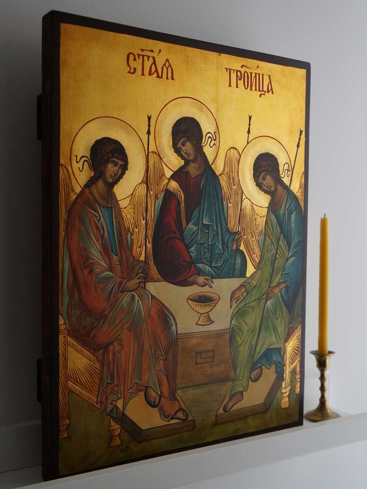 Hospitality of Abraham (Andrei Rublev) Holy Trinity Hand-Painted Icon