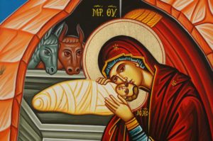 Nativity of Our Lord and Savior Jesus Christ Hand-Painted Byzantine Icon