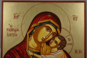 Theotokos Eleusa Hand-Painted Greek Orthodox Icon