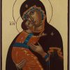 virgin mary vladimirskaya icon hand painted