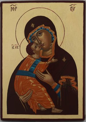 virgin mary vladimirskaya icon hand painted