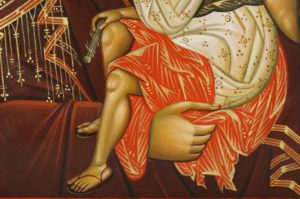 Virgin of Tenderness (carved wood) Hand-Painted Orthodox Icon