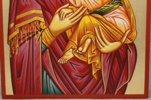 Madonna Eleusa Hand-Painted Greek Orthodox Icon