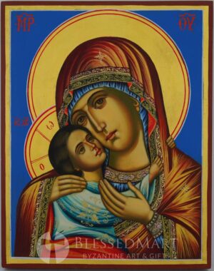 virgin of tenderness (rila monastery) icon hand painted orthodox