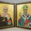 Hand-Painted Orthodox Diptych - St Patrick and St Brigid of Ireland