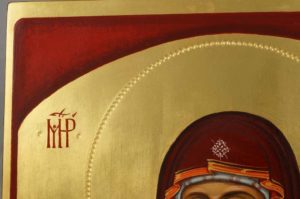 Hand-Painted Orthodox Icon Theotokos of the Sign (Oranta)
